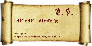 Máté Virág névjegykártya